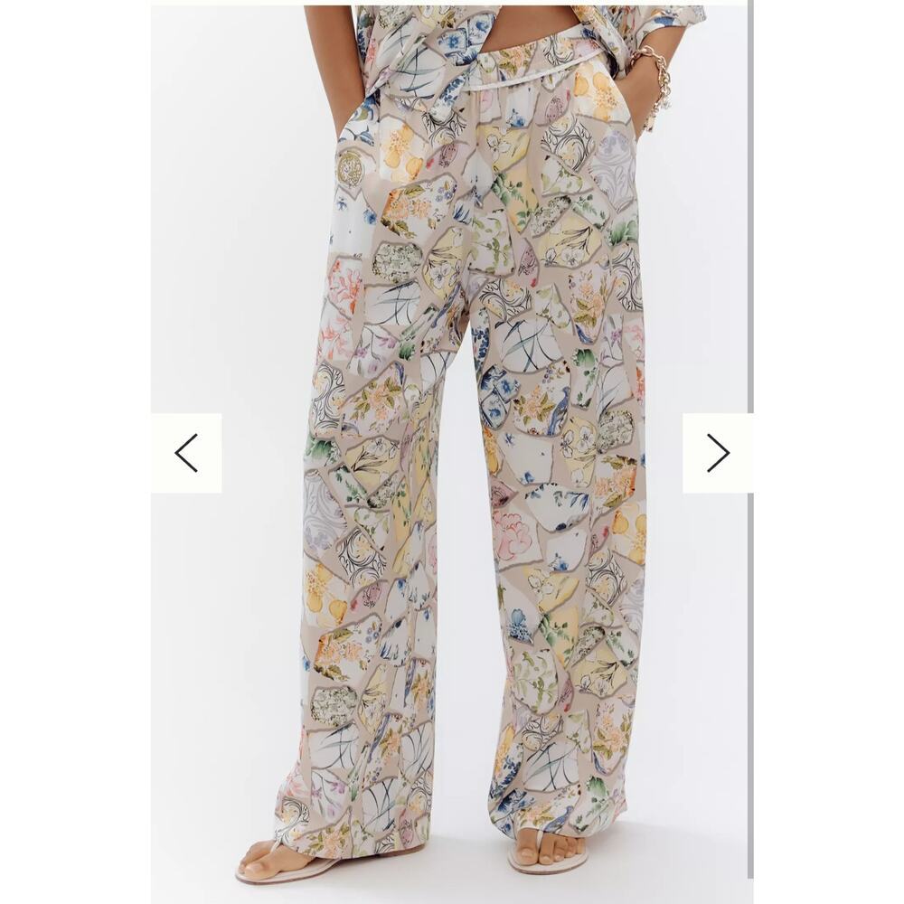 Anthropologie Maeve The Brooklin Printed Wide-Leg Pull-On‎ Pants Size: S